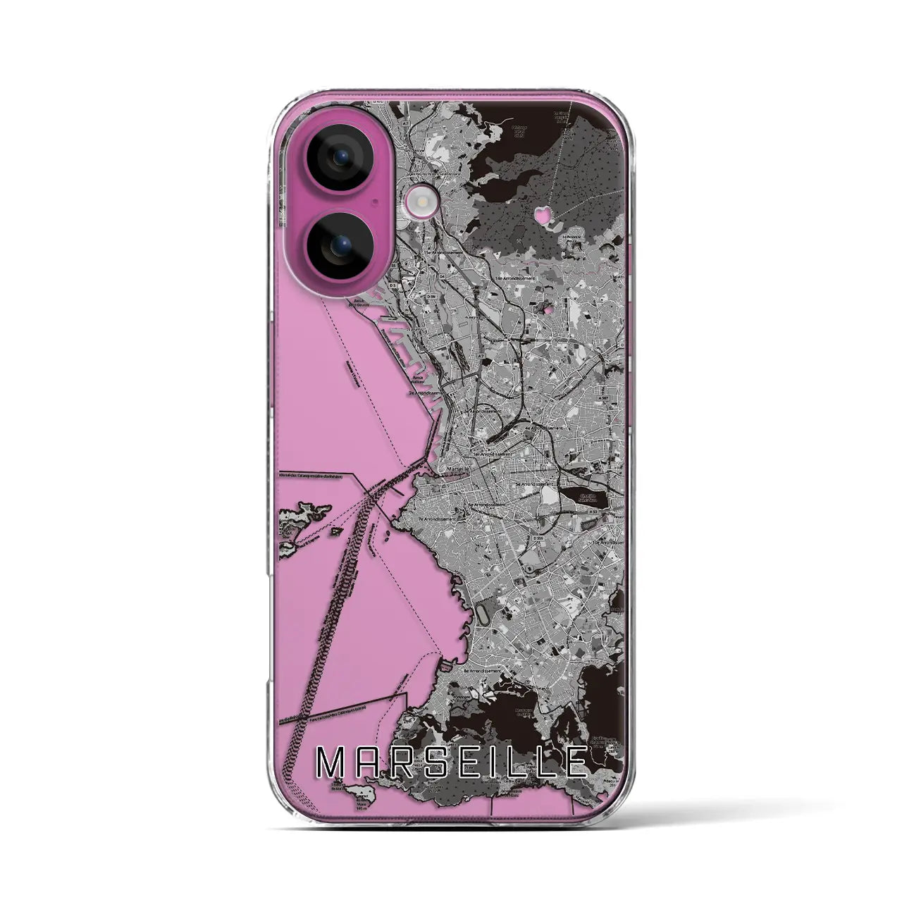 【マルセイユ(フランス)】地図柄iPhoneケース(クリアタイプ)