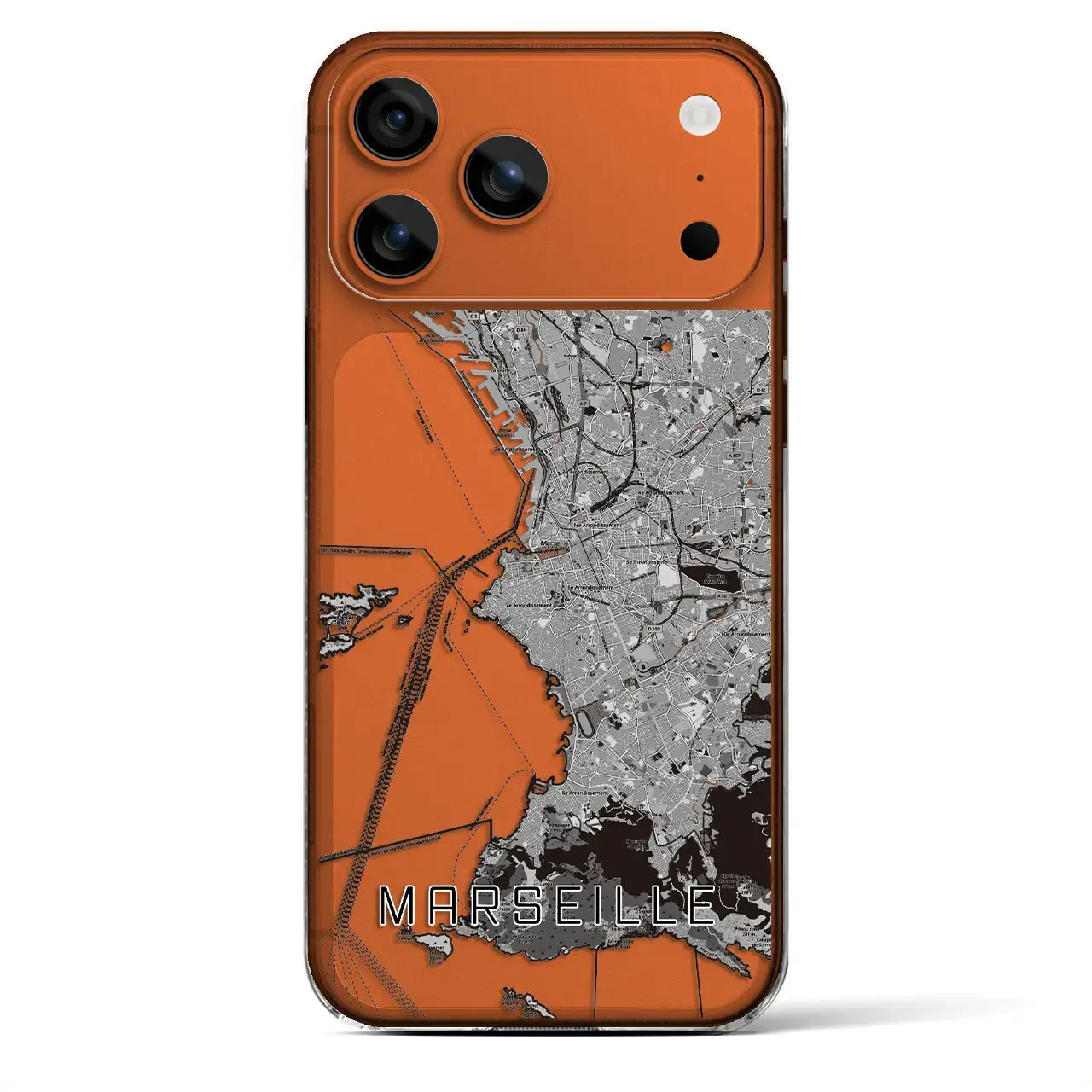 【マルセイユ(フランス)】地図柄iPhoneケース(クリアタイプ)