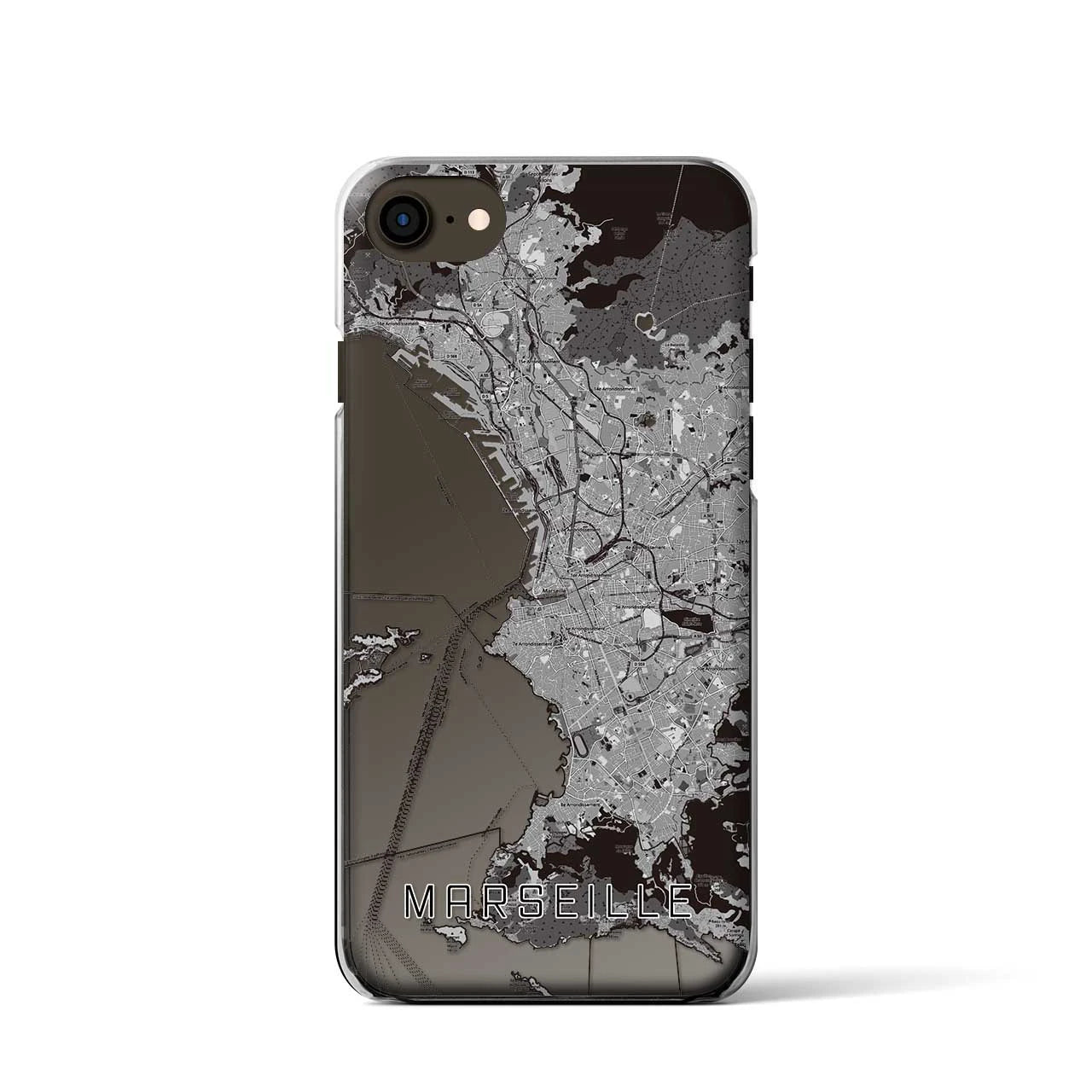【マルセイユ(フランス)】地図柄iPhoneケース(クリアタイプ)