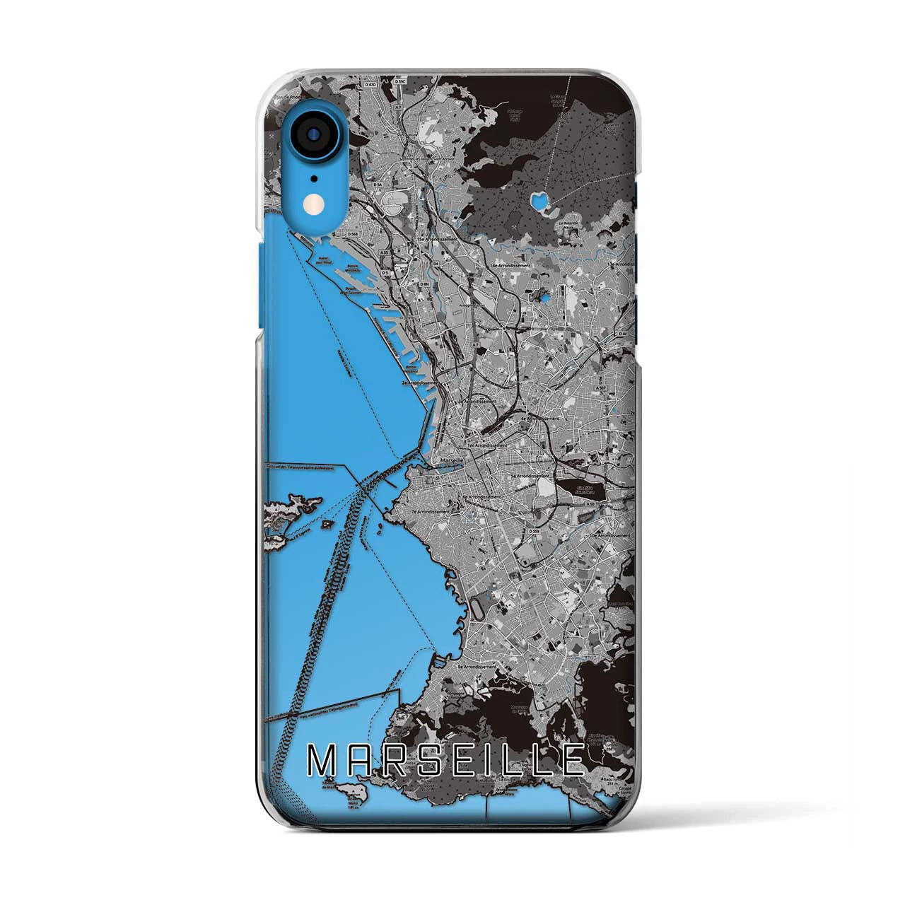 【マルセイユ(フランス)】地図柄iPhoneケース(クリアタイプ)
