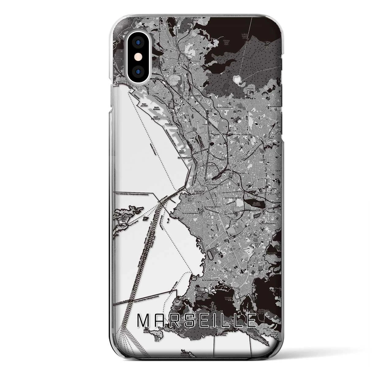【マルセイユ(フランス)】地図柄iPhoneケース(クリアタイプ)