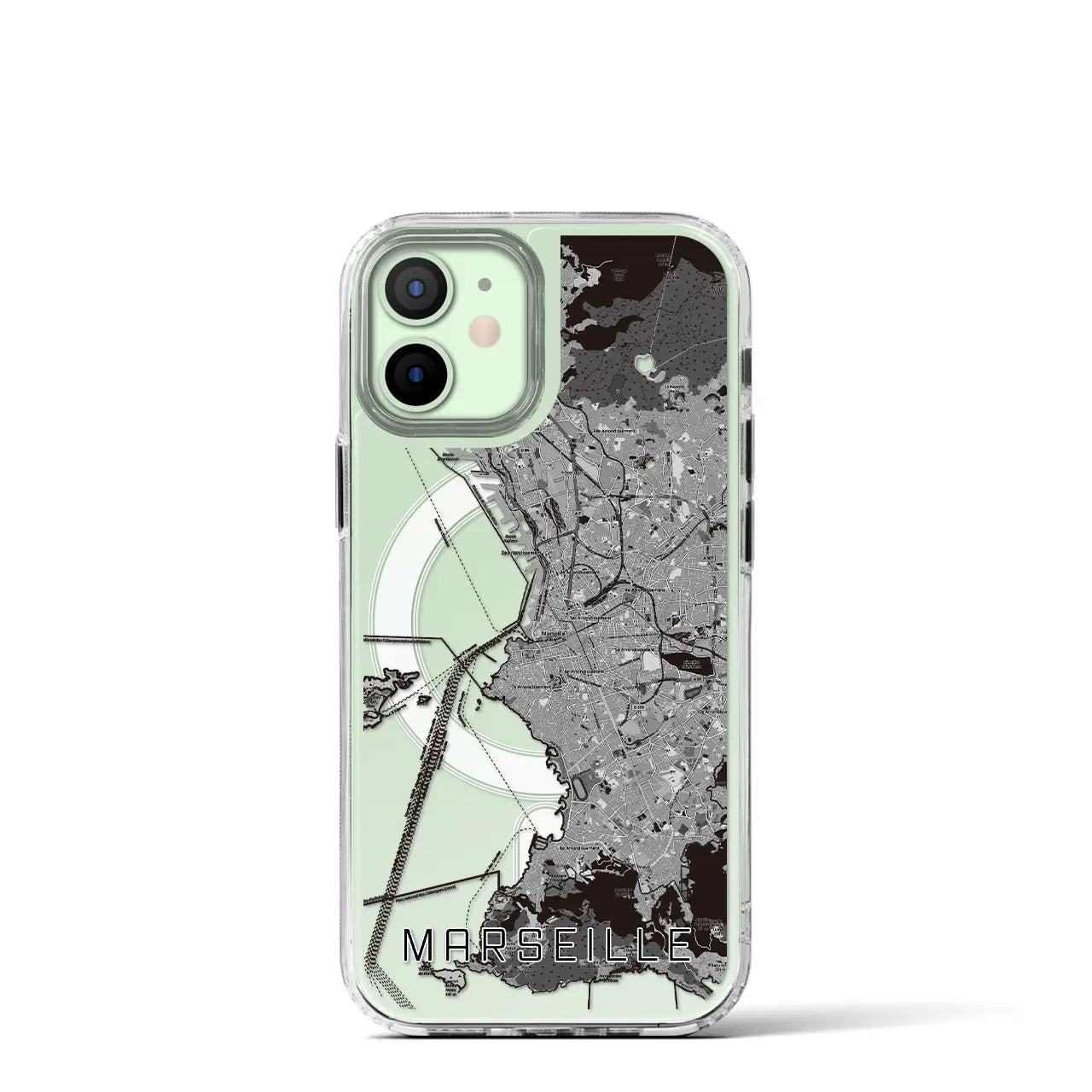 【マルセイユ(フランス)】地図柄iPhoneケース(MagSafeタイプ)