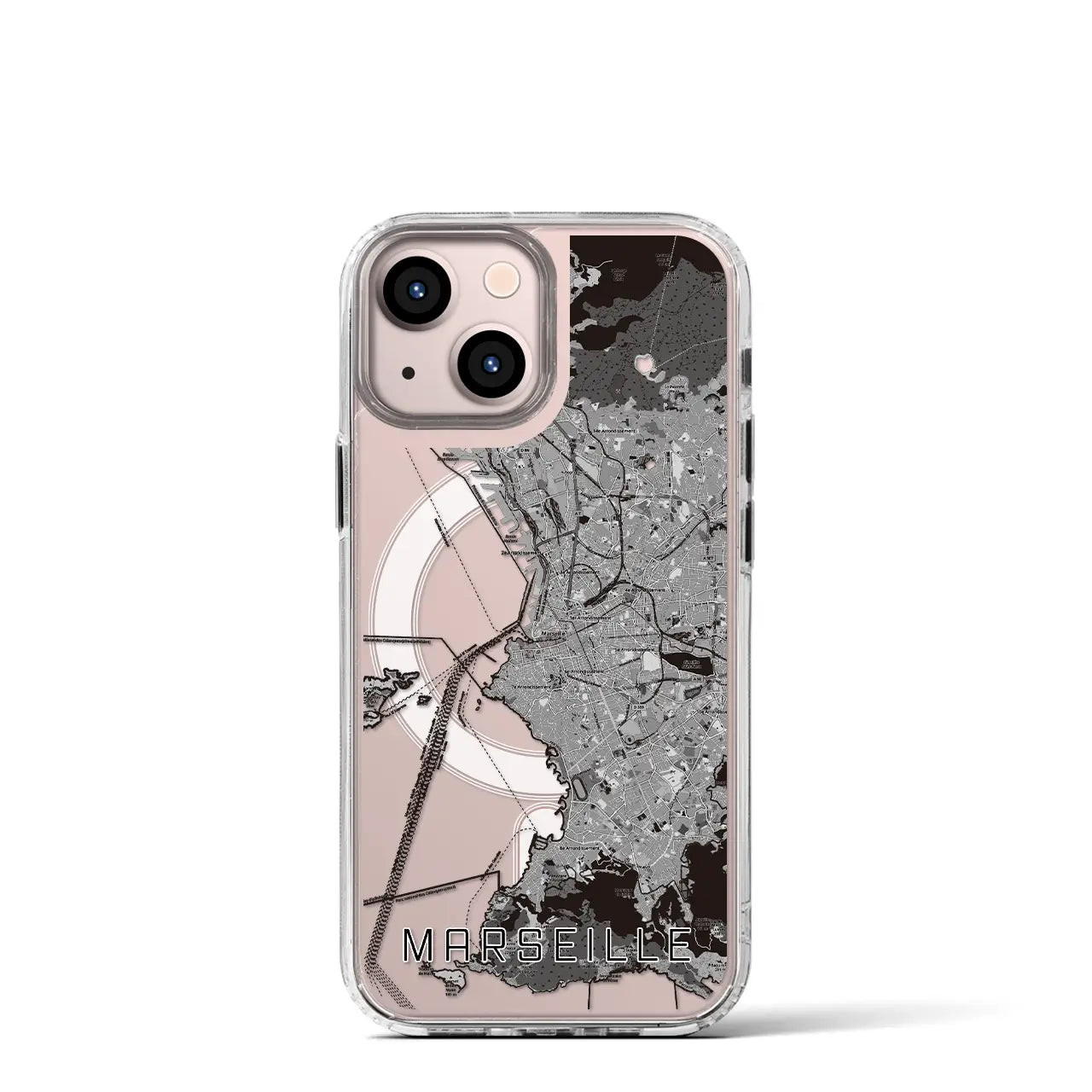 【マルセイユ(フランス)】地図柄iPhoneケース(MagSafeタイプ)
