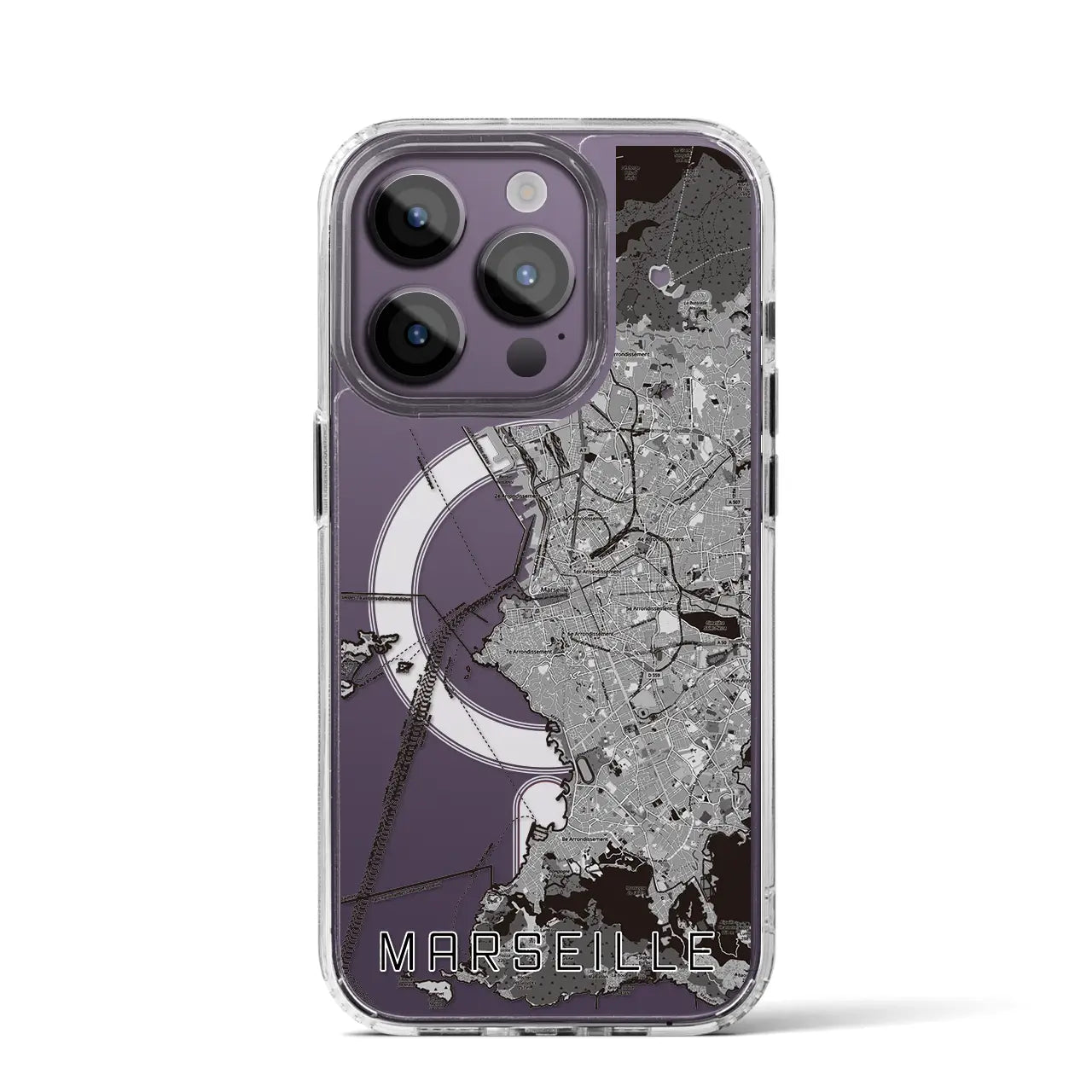 【マルセイユ(フランス)】地図柄iPhoneケース(MagSafeタイプ)
