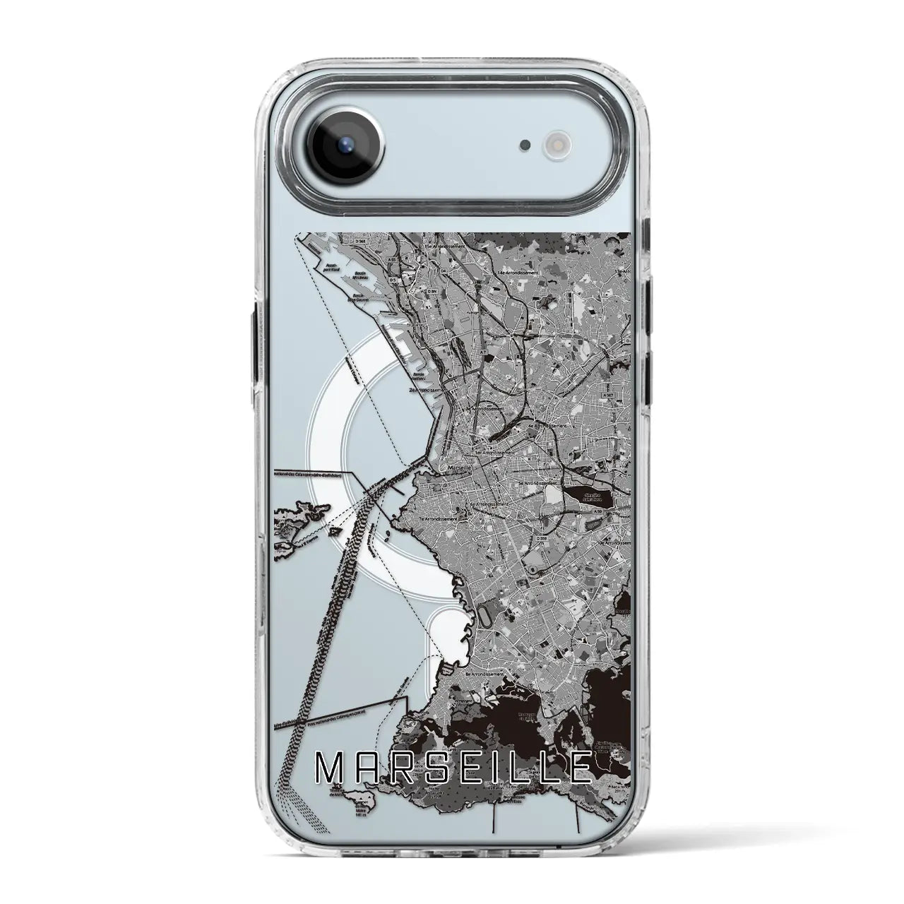 【マルセイユ(フランス)】地図柄iPhoneケース(MagSafeタイプ)