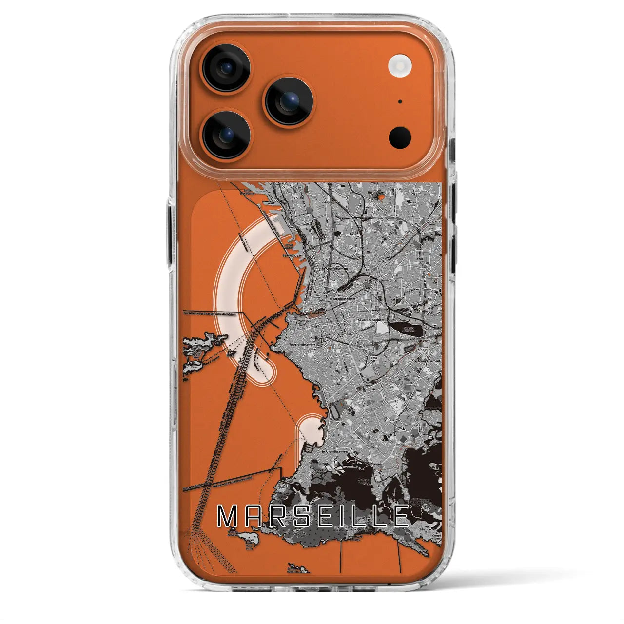 【マルセイユ(フランス)】地図柄iPhoneケース(MagSafeタイプ)