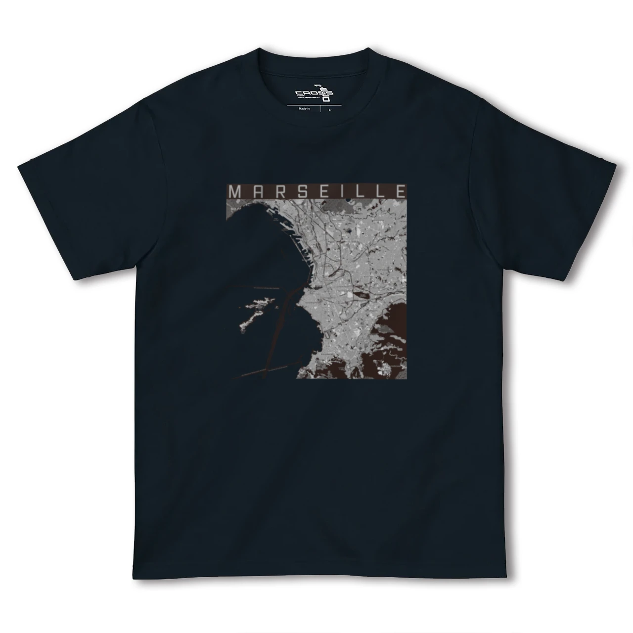 【マルセイユ(フランス)】地図柄ヘビーウェイトTシャツ