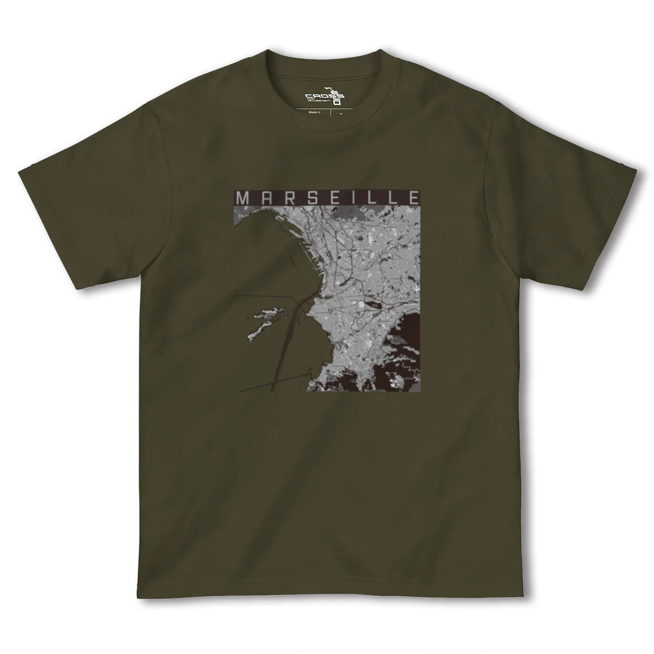 【マルセイユ(フランス)】地図柄ヘビーウェイトTシャツ
