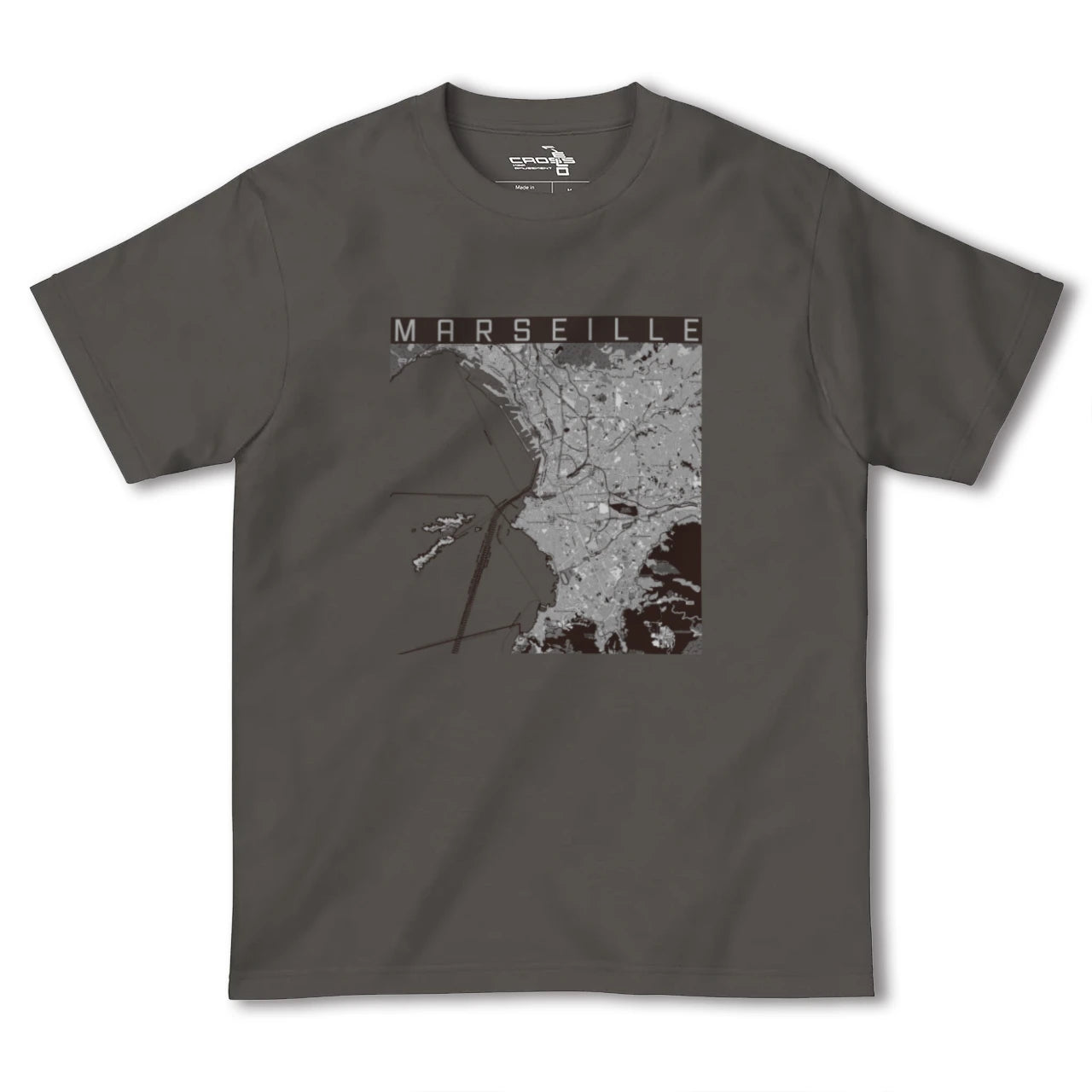 【マルセイユ(フランス)】地図柄ヘビーウェイトTシャツ