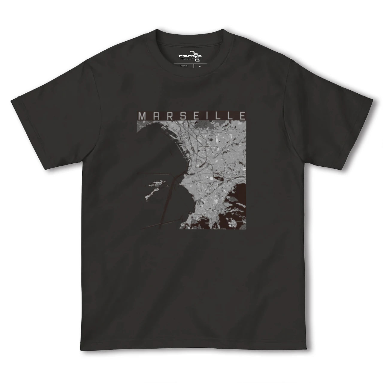 【マルセイユ(フランス)】地図柄ヘビーウェイトTシャツ