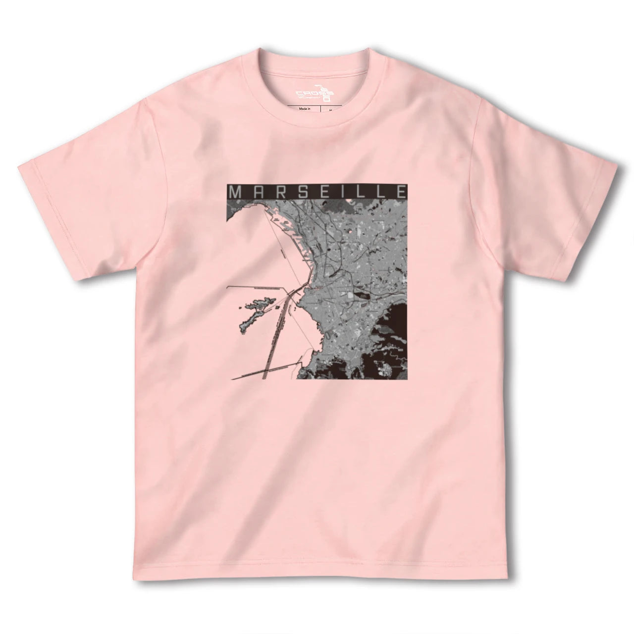 【マルセイユ(フランス)】地図柄ヘビーウェイトTシャツ