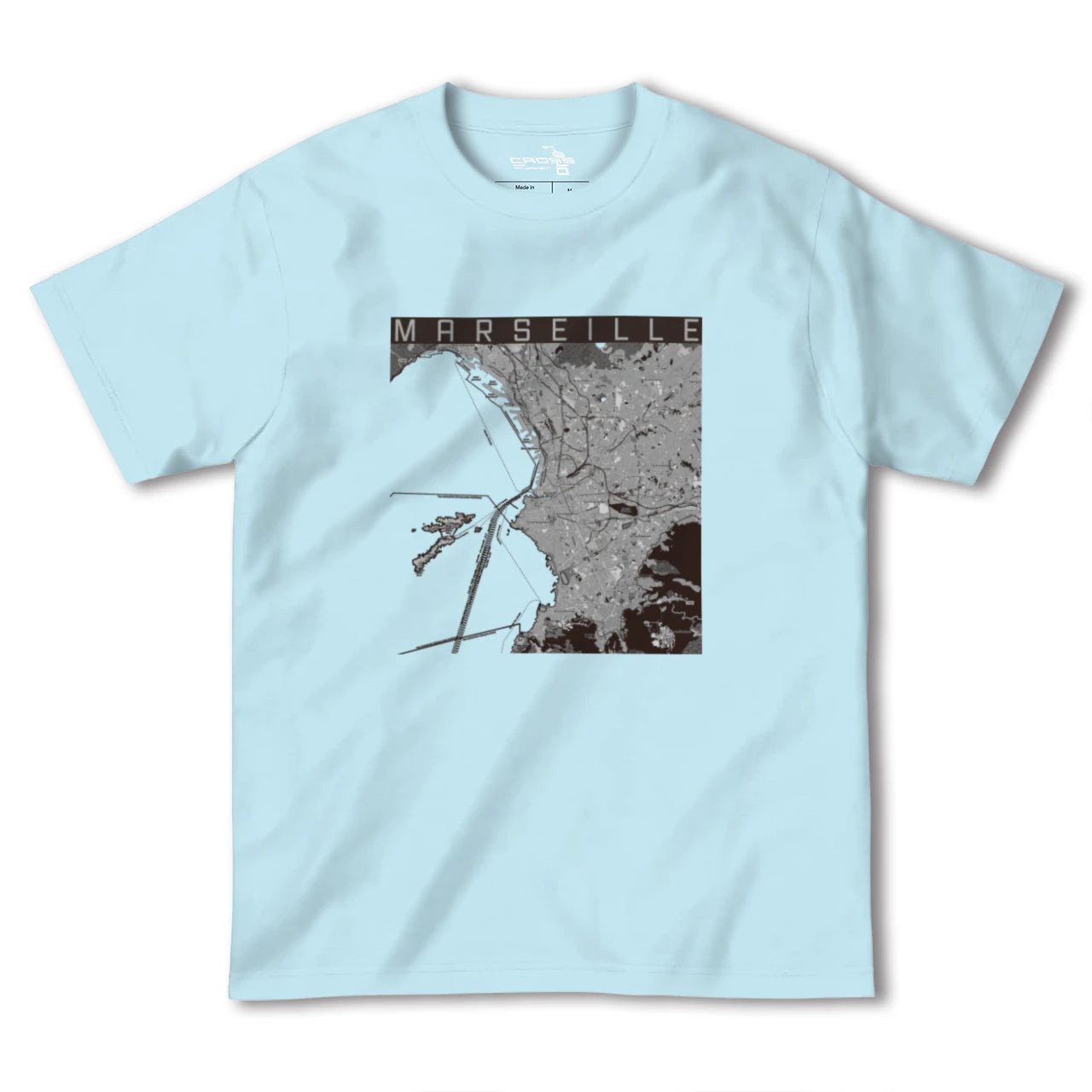 【マルセイユ(フランス)】地図柄ヘビーウェイトTシャツ