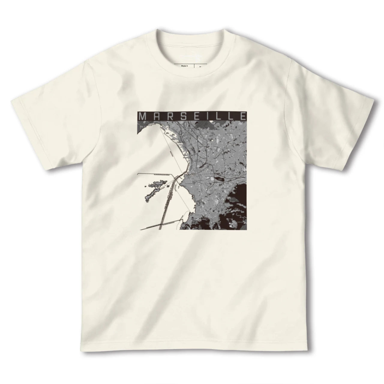【マルセイユ(フランス)】地図柄ヘビーウェイトTシャツ