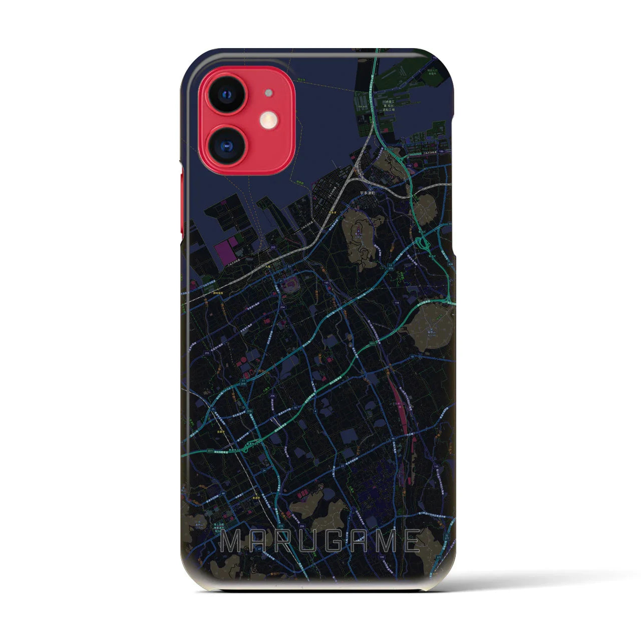 【丸亀(香川県)】地図柄iPhoneケース(バックカバータイプ)