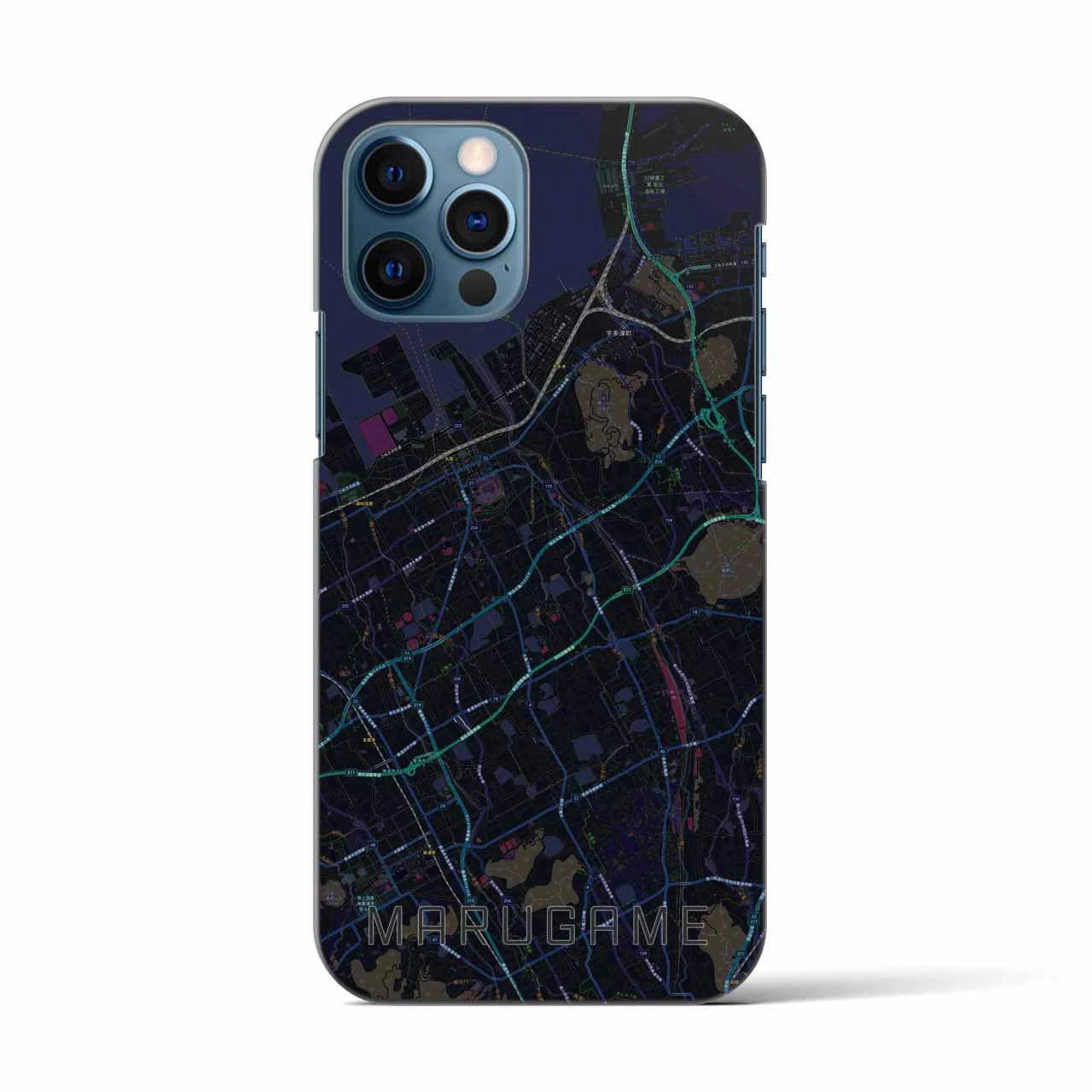 【丸亀(香川県)】地図柄iPhoneケース(バックカバータイプ)