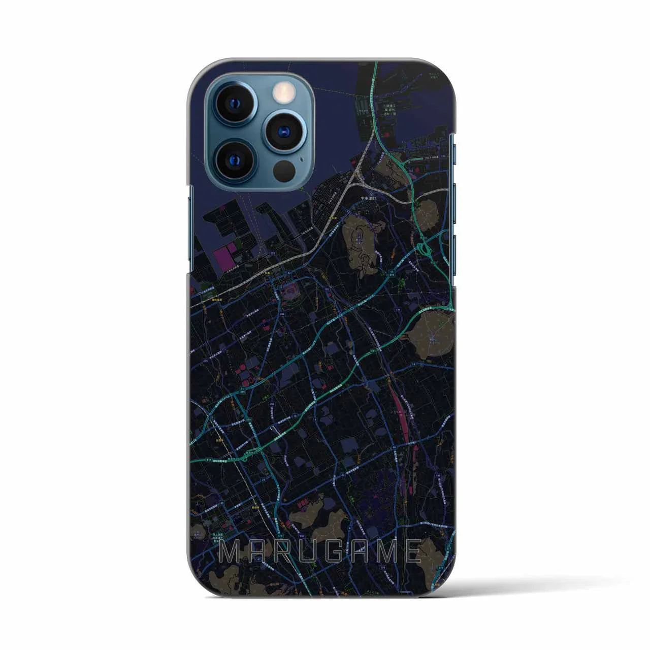 【丸亀(香川県)】地図柄iPhoneケース(バックカバータイプ)