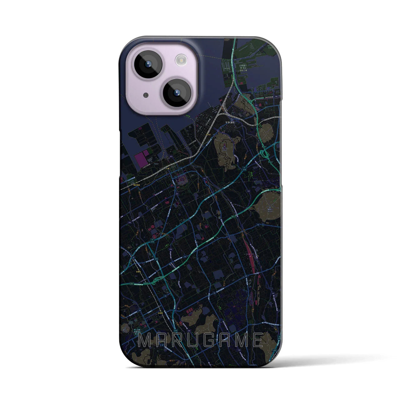 【丸亀(香川県)】地図柄iPhoneケース(バックカバータイプ)