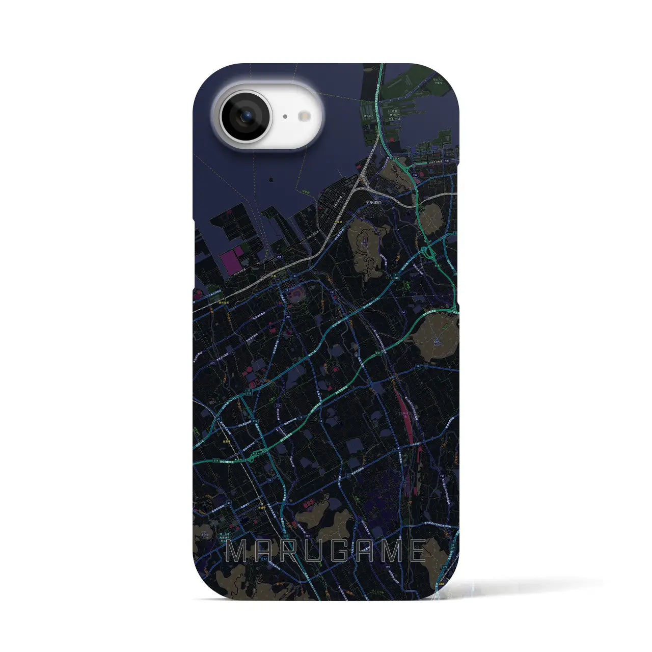 【丸亀(香川県)】地図柄iPhoneケース(バックカバータイプ)