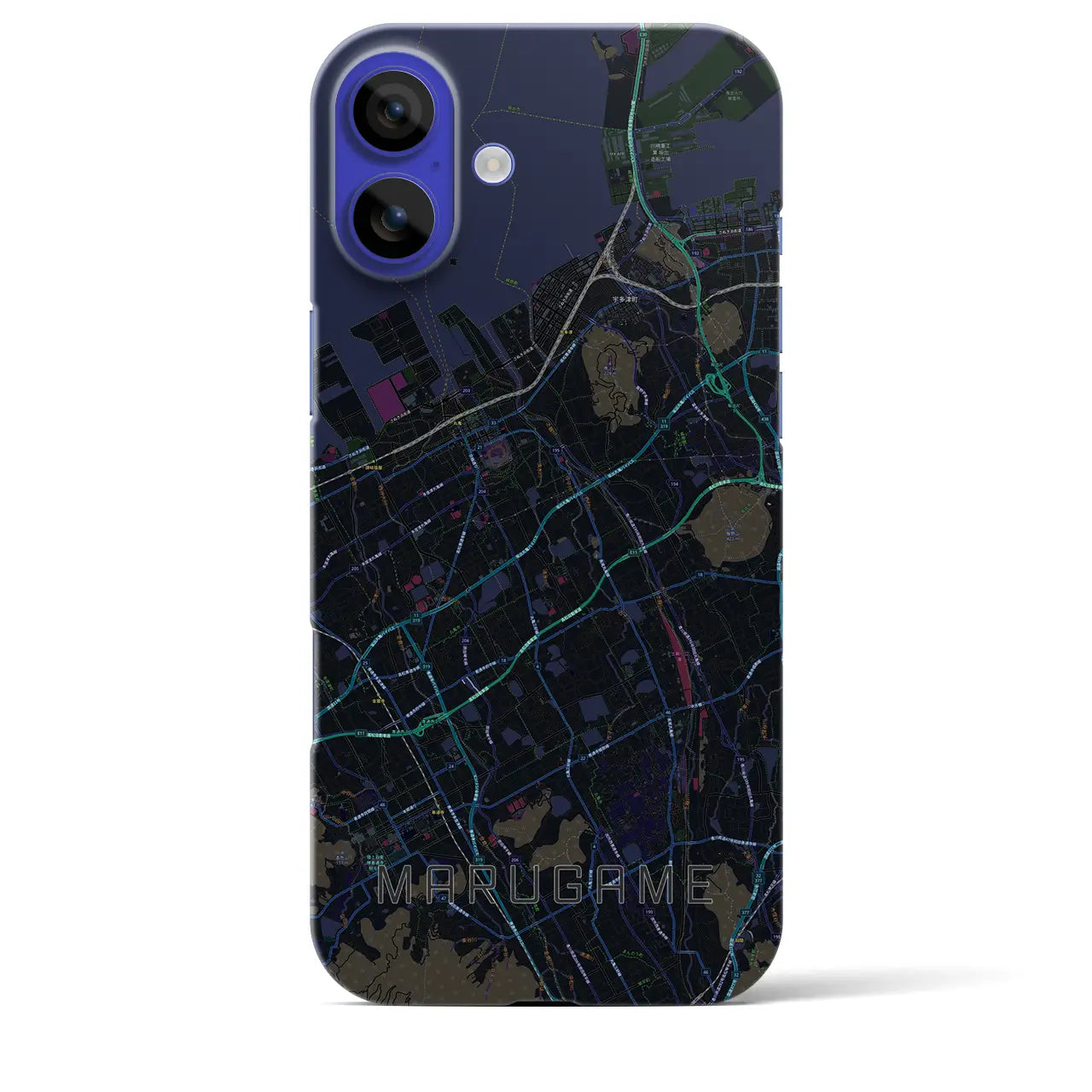 【丸亀(香川県)】地図柄iPhoneケース(バックカバータイプ)