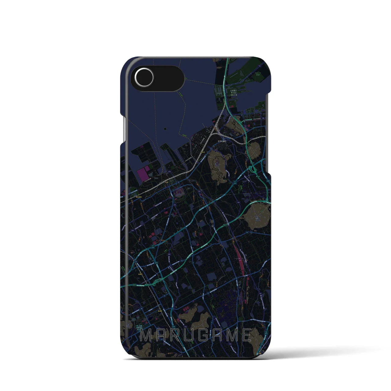【丸亀(香川県)】地図柄iPhoneケース(バックカバータイプ)