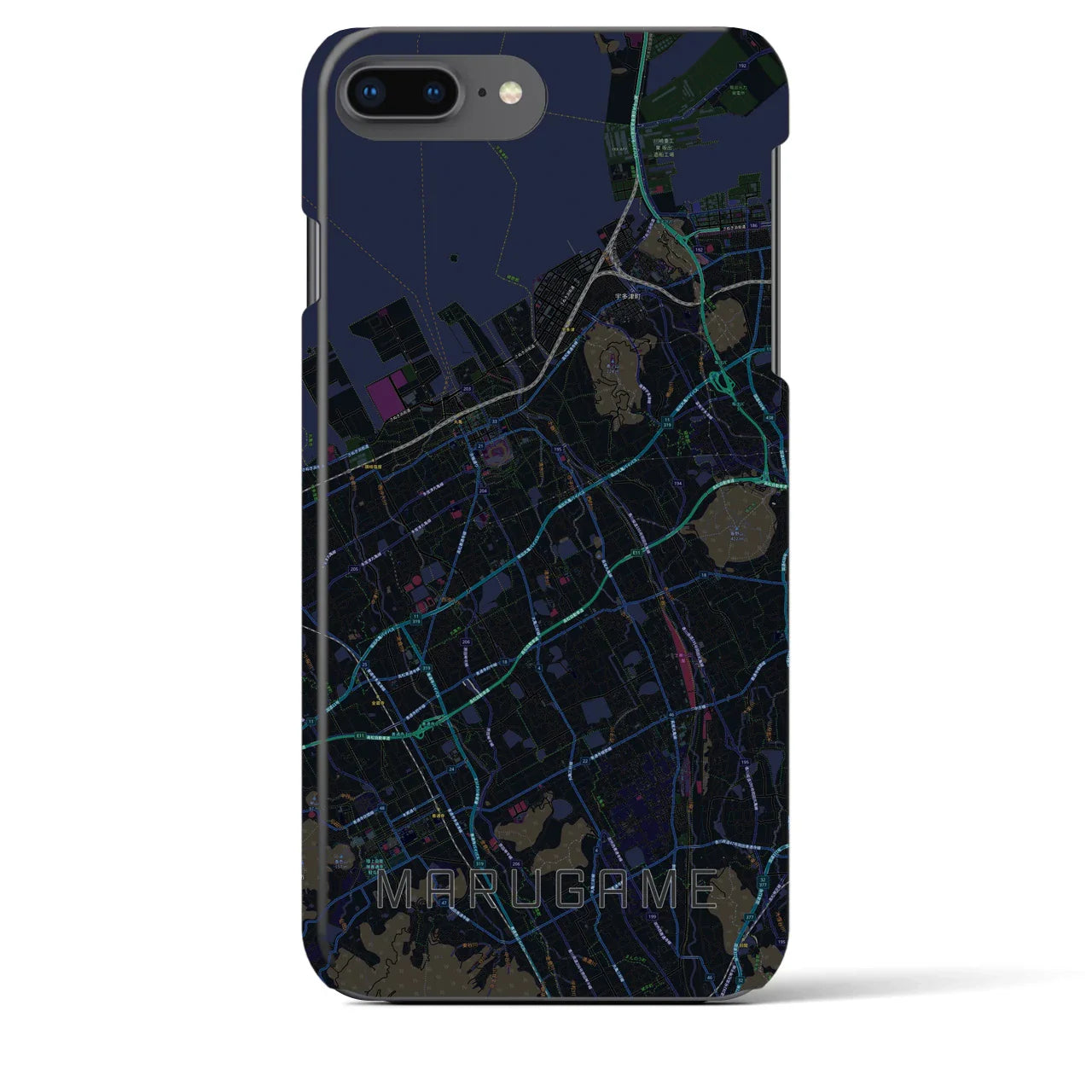 【丸亀(香川県)】地図柄iPhoneケース(バックカバータイプ)