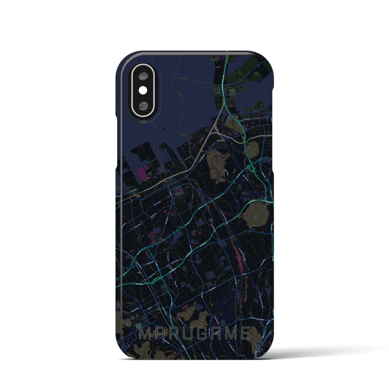 【丸亀(香川県)】地図柄iPhoneケース(バックカバータイプ)