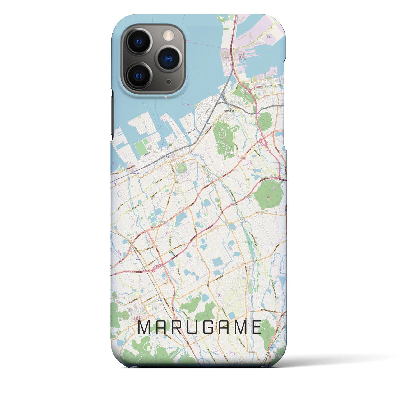【丸亀(香川県)】地図柄iPhoneケース(バックカバータイプ)