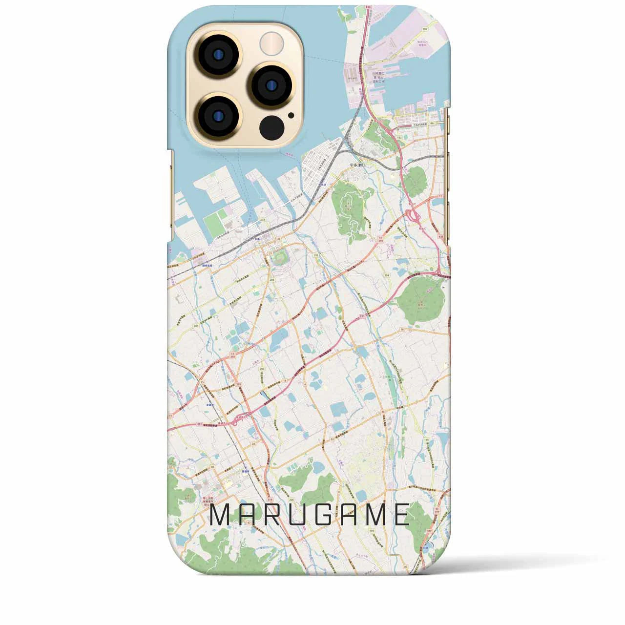 【丸亀(香川県)】地図柄iPhoneケース(バックカバータイプ)
