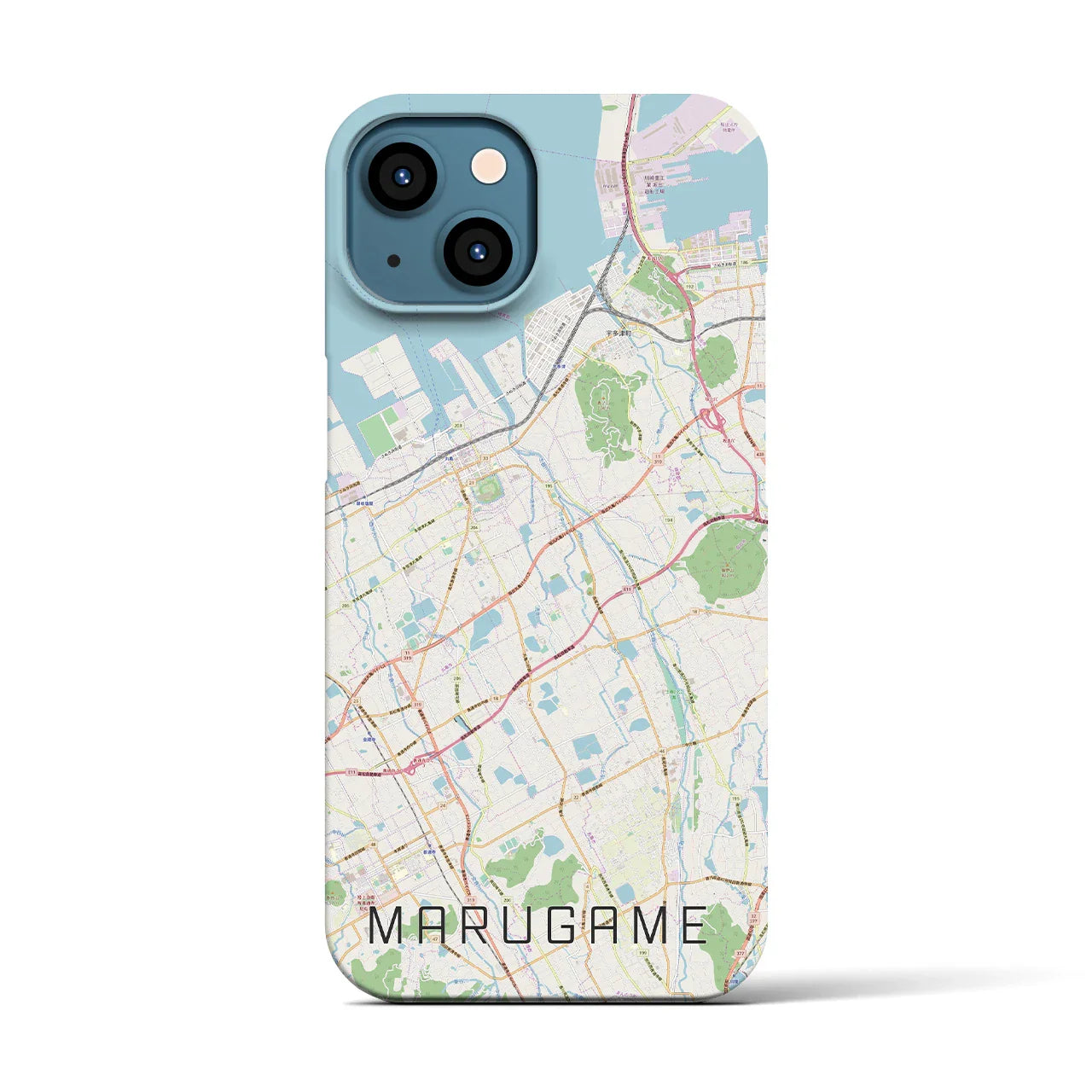 【丸亀(香川県)】地図柄iPhoneケース(バックカバータイプ)