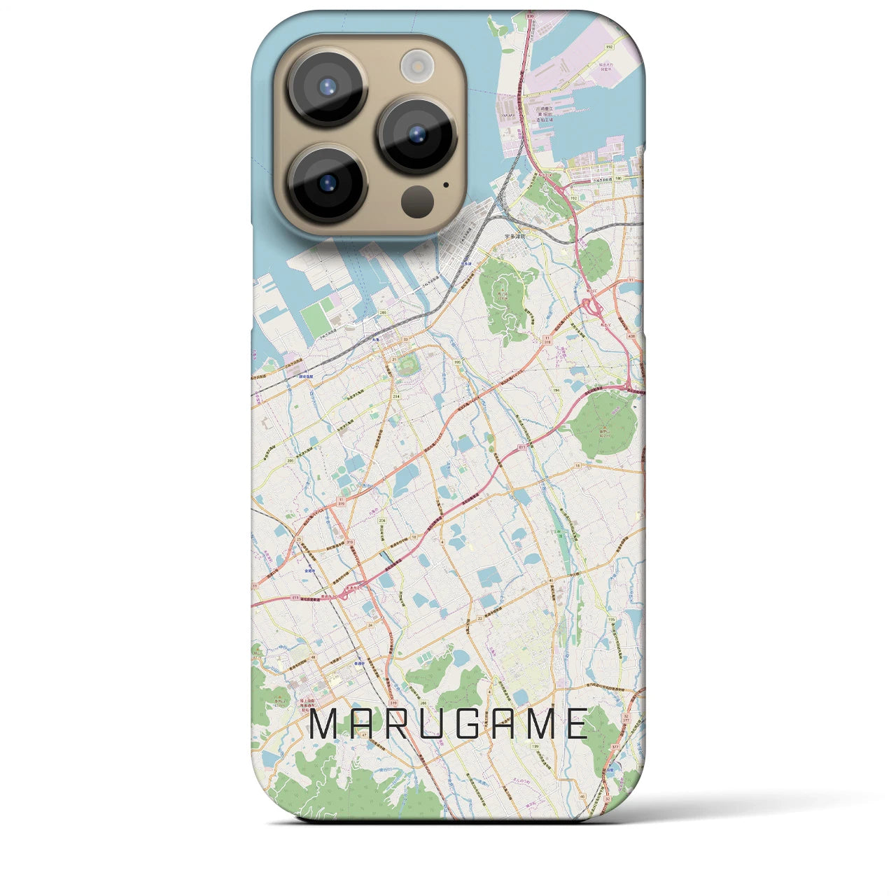 【丸亀(香川県)】地図柄iPhoneケース(バックカバータイプ)