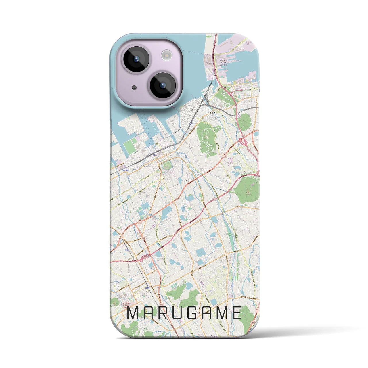 【丸亀(香川県)】地図柄iPhoneケース(バックカバータイプ)