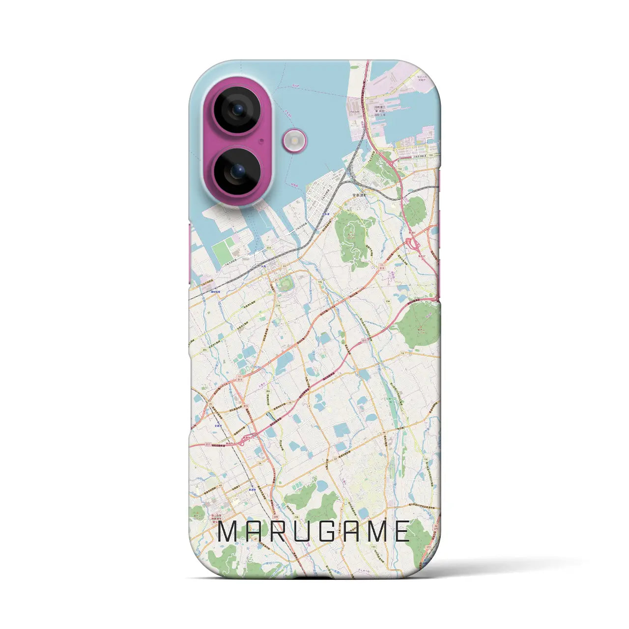 【丸亀(香川県)】地図柄iPhoneケース(バックカバータイプ)