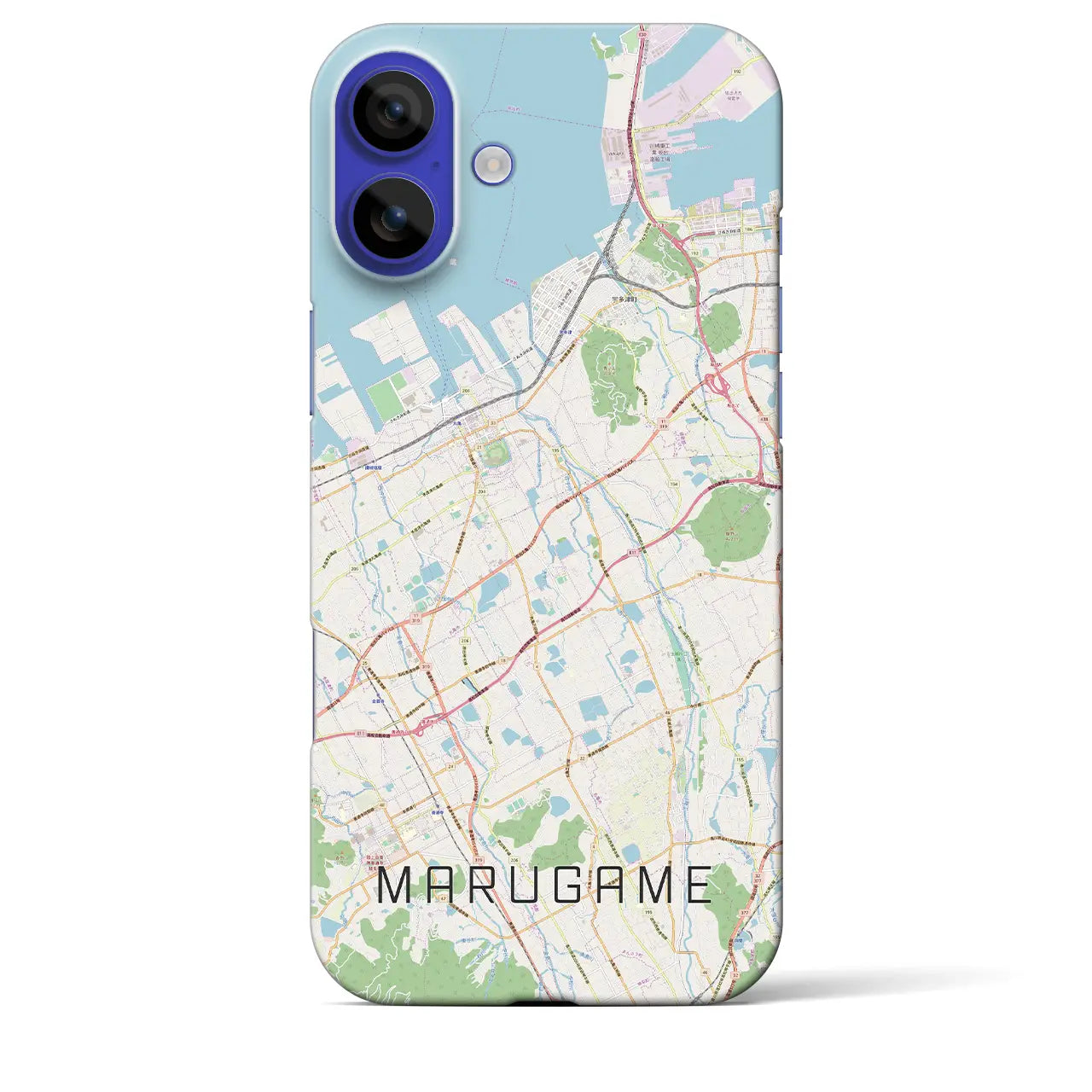 【丸亀(香川県)】地図柄iPhoneケース(バックカバータイプ)ナチュラル・iPhone 16 Pro Max 用