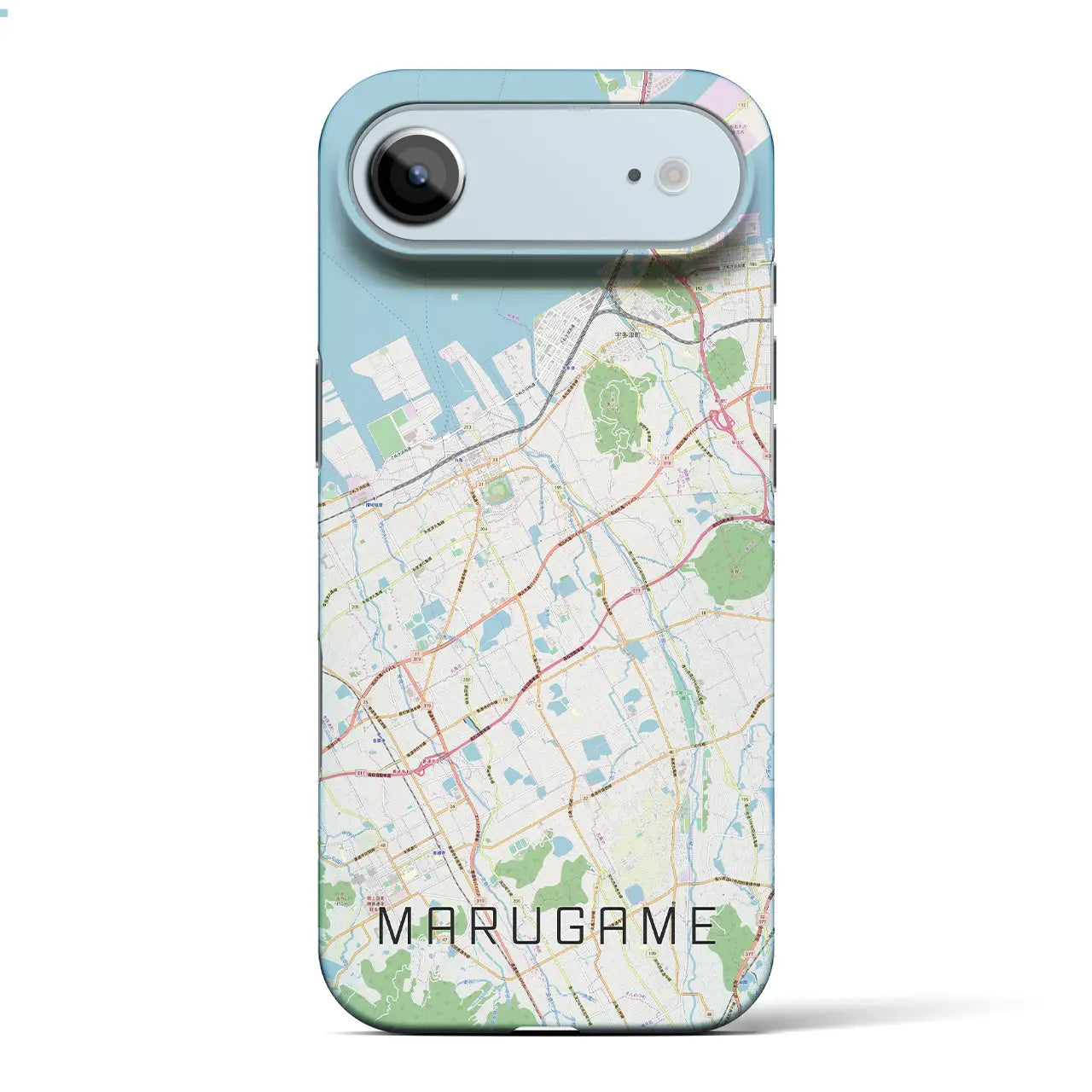 【丸亀(香川県)】地図柄iPhoneケース(バックカバータイプ)