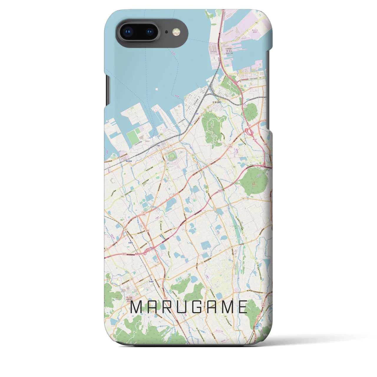 【丸亀(香川県)】地図柄iPhoneケース(バックカバータイプ)