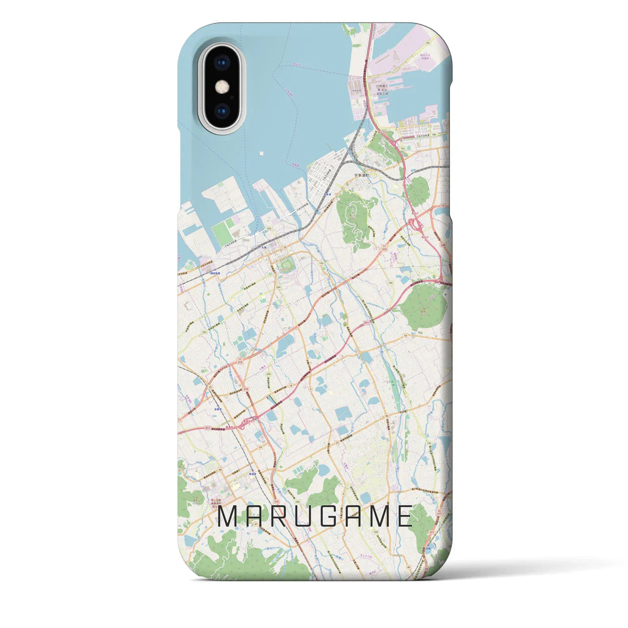 【丸亀(香川県)】地図柄iPhoneケース(バックカバータイプ)