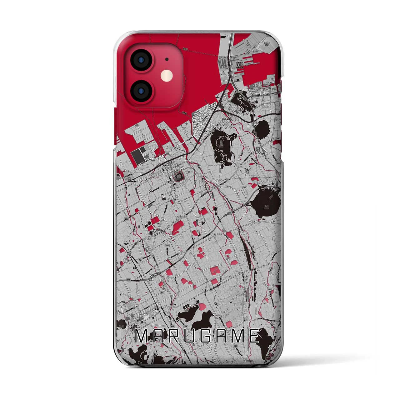 【丸亀(香川県)】地図柄iPhoneケース(クリアタイプ)