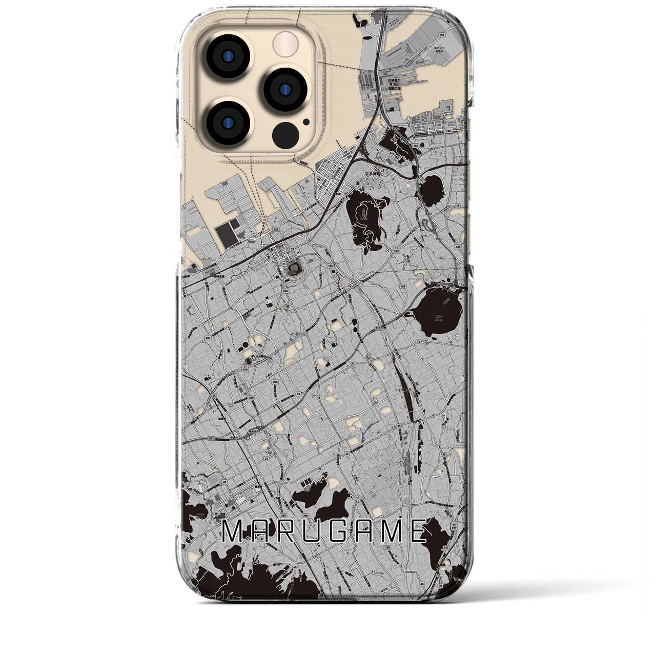 【丸亀(香川県)】地図柄iPhoneケース(クリアタイプ)