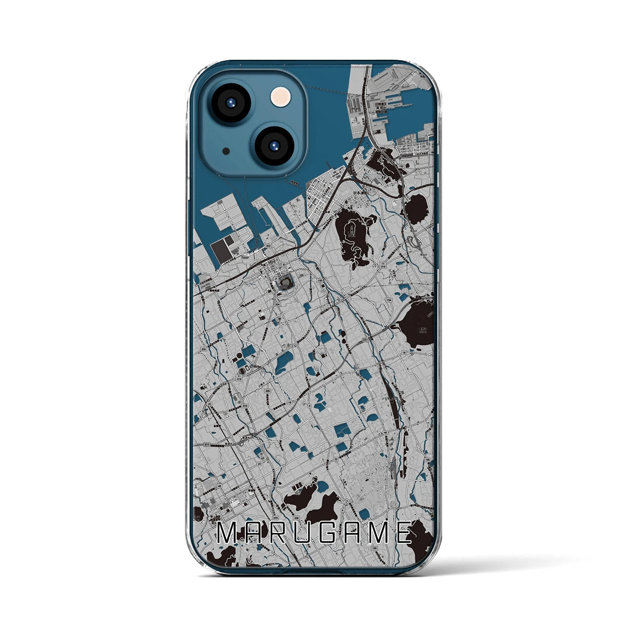 【丸亀(香川県)】地図柄iPhoneケース(クリアタイプ)