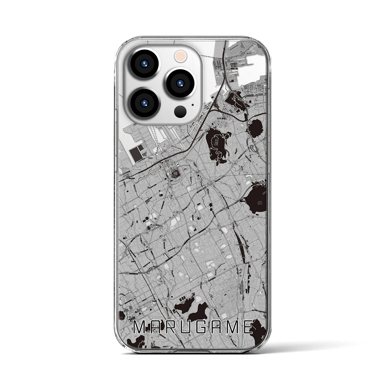 【丸亀(香川県)】地図柄iPhoneケース(クリアタイプ)