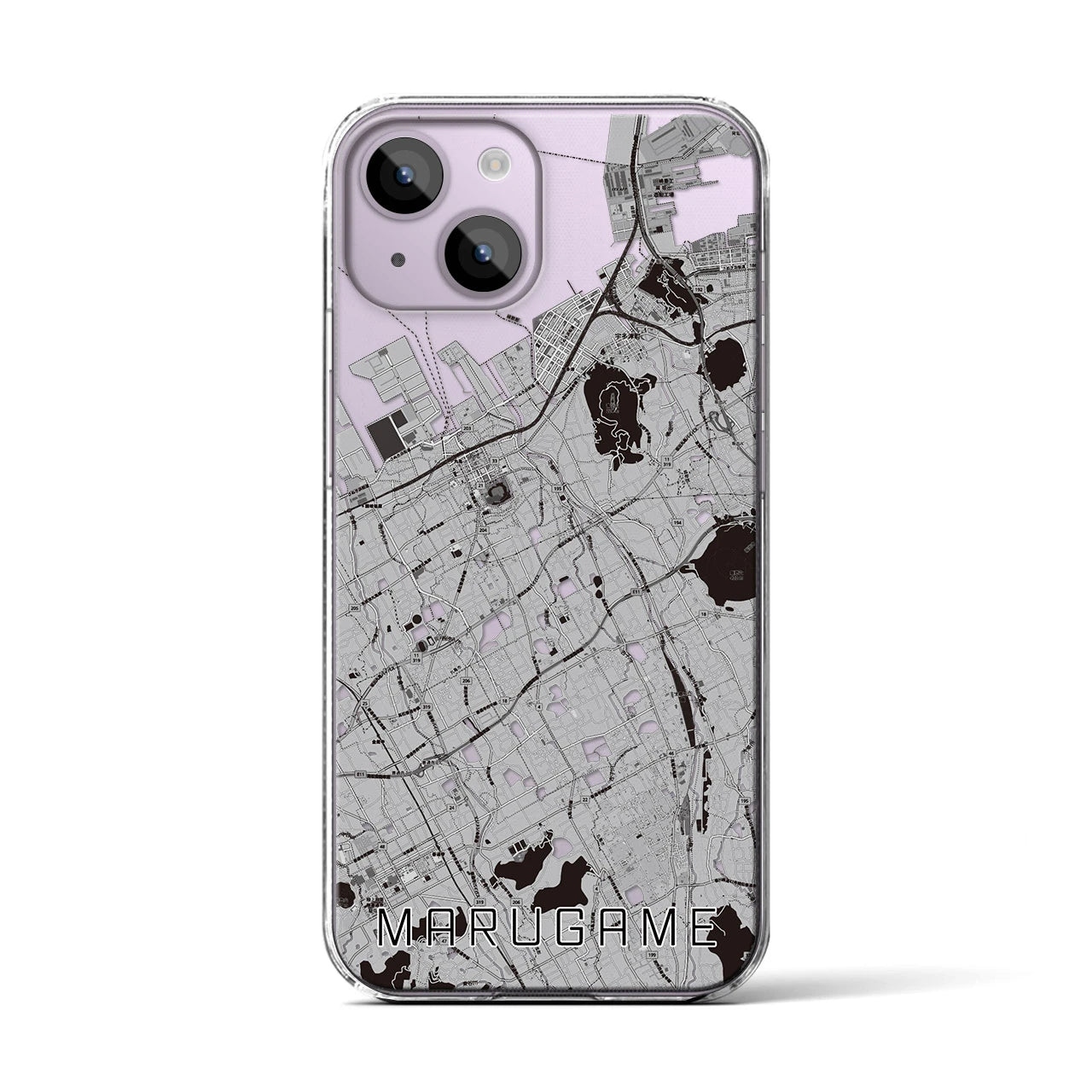 【丸亀(香川県)】地図柄iPhoneケース(クリアタイプ)