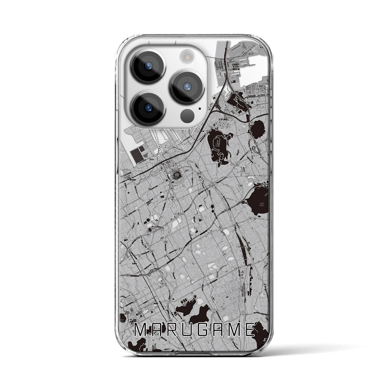 【丸亀(香川県)】地図柄iPhoneケース(クリアタイプ)