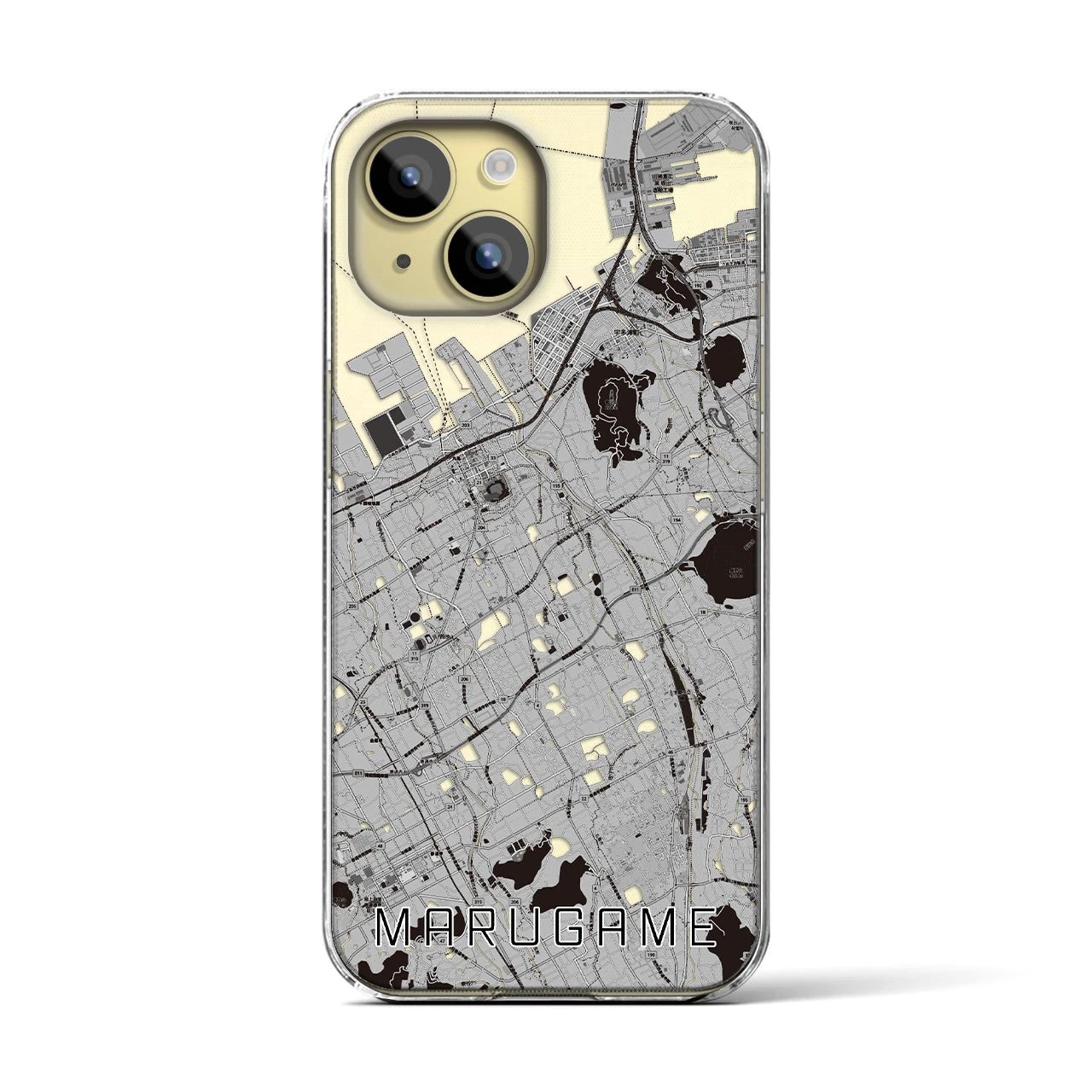 【丸亀(香川県)】地図柄iPhoneケース(クリアタイプ)