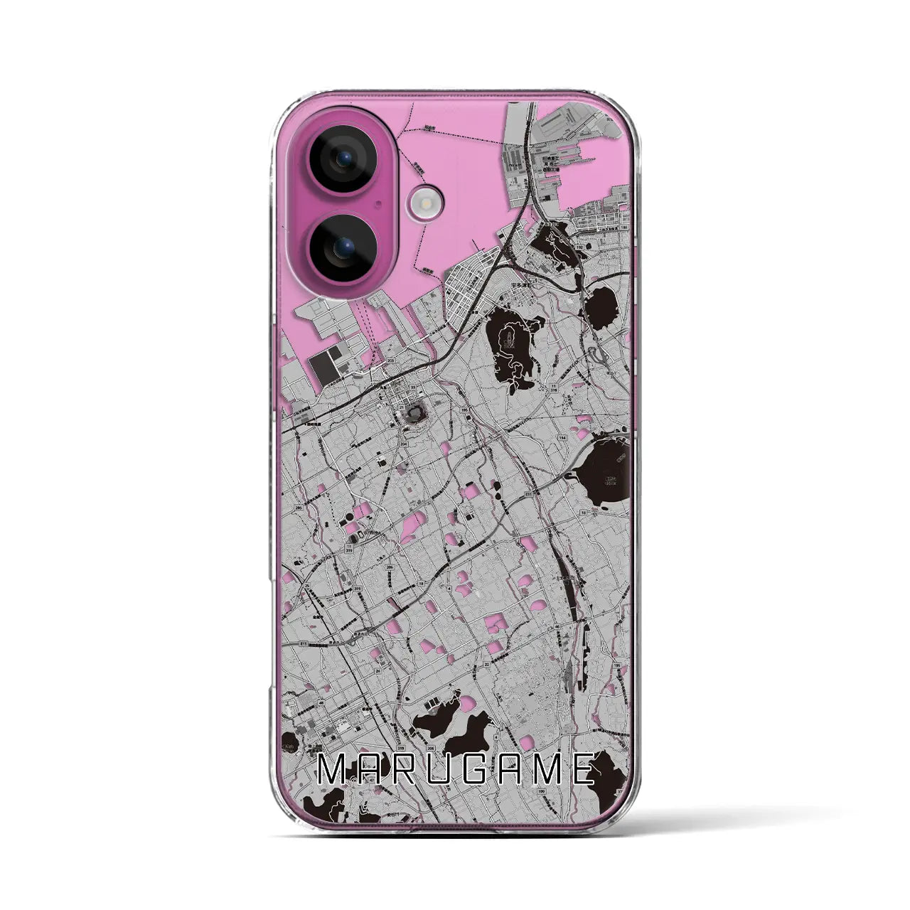 【丸亀(香川県)】地図柄iPhoneケース(クリアタイプ)