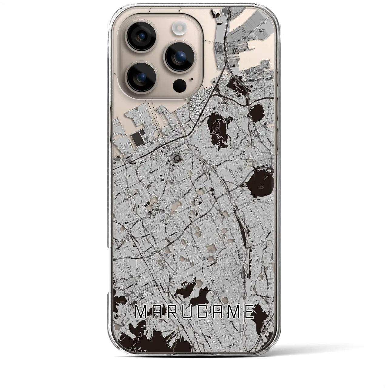 【丸亀(香川県)】地図柄iPhoneケース(クリアタイプ)