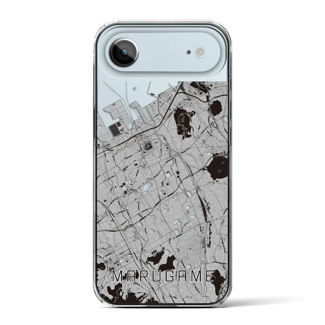 【丸亀(香川県)】地図柄iPhoneケース(クリアタイプ)モノトーン・iPhone 17 Pro Max 用