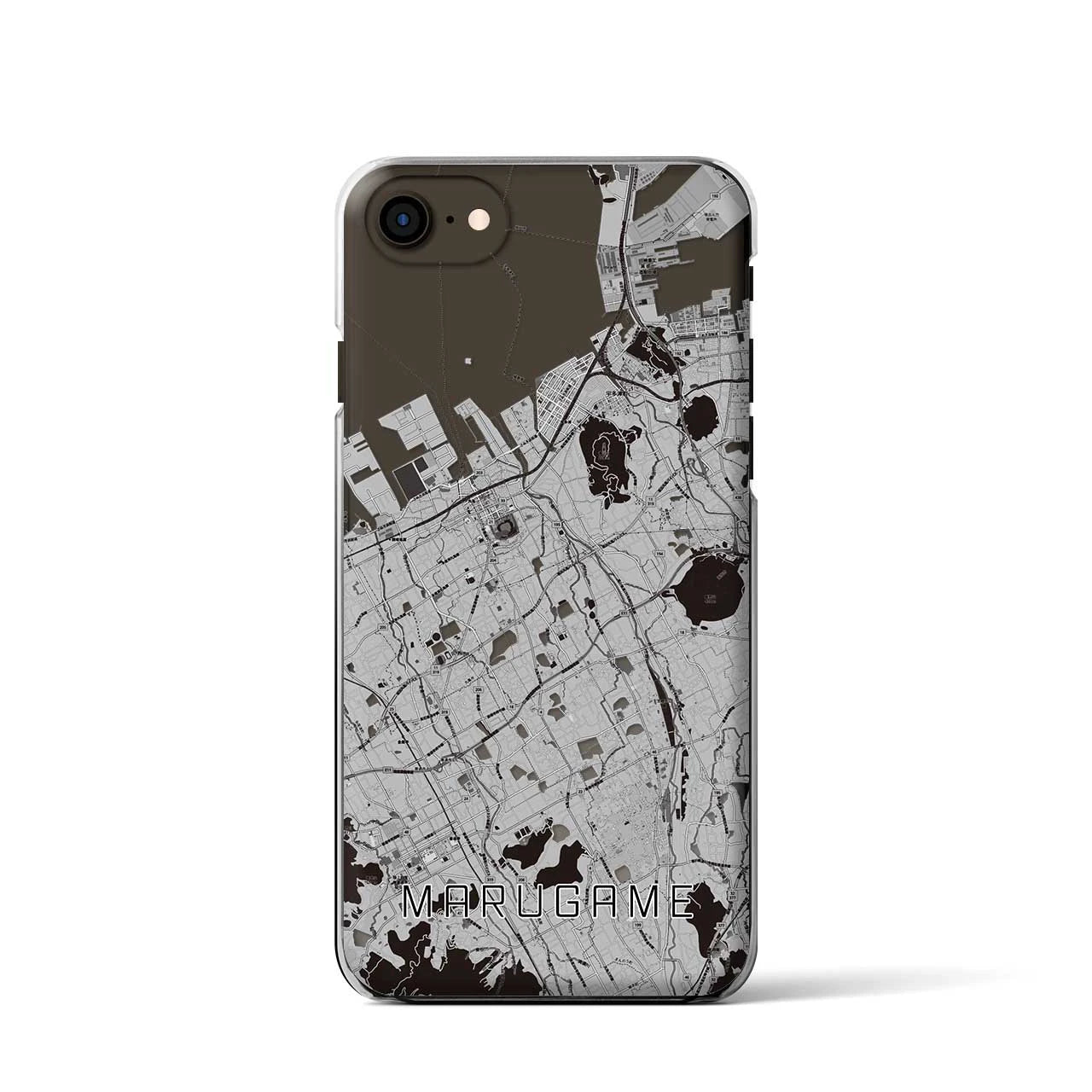 【丸亀(香川県)】地図柄iPhoneケース(クリアタイプ)