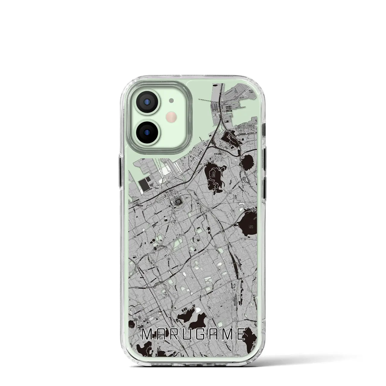 【丸亀(香川県)】地図柄iPhoneケース(MagSafeタイプ)