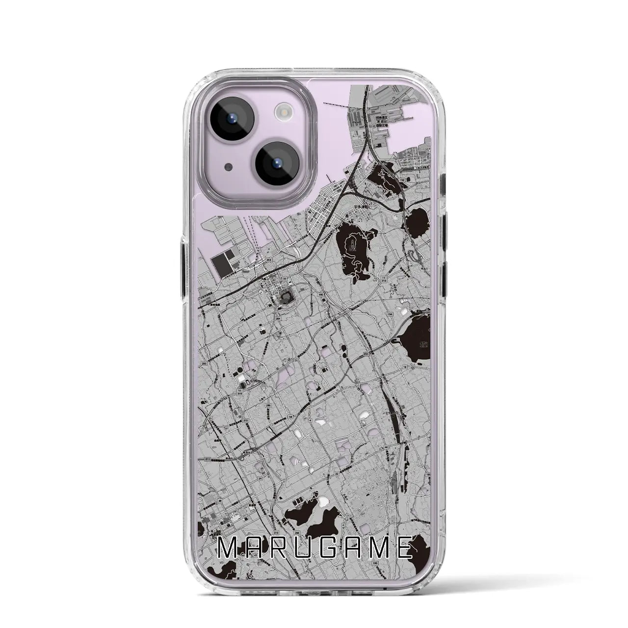 【丸亀(香川県)】地図柄iPhoneケース(MagSafeタイプ)