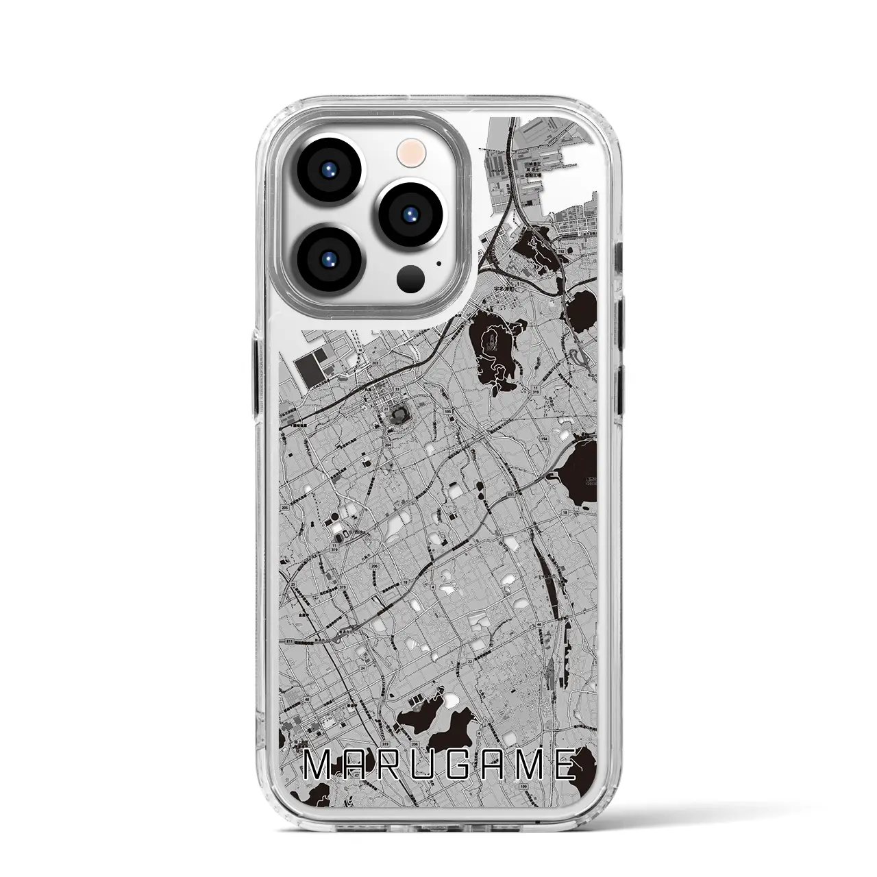 【丸亀(香川県)】地図柄iPhoneケース(MagSafeタイプ)